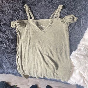 Green off the shoulder dressy shirt!!!